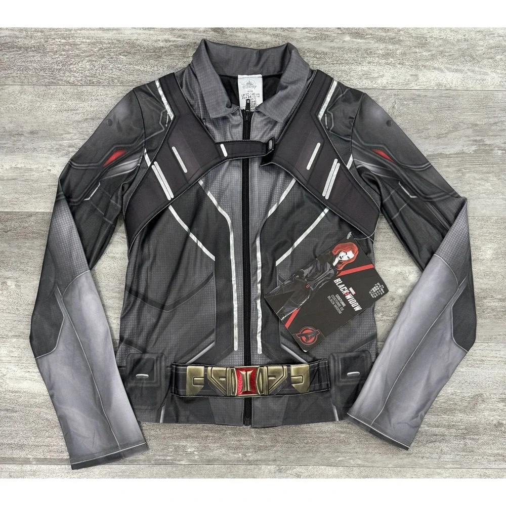 NEW Disney Official Childs Marvel Black Widow Costume Shirt Only Size 9/10